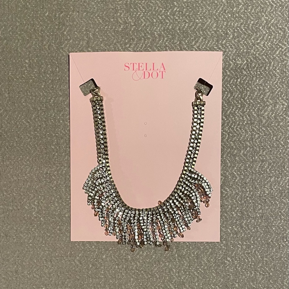 STELLA & DOT SHAGGY CHAINS JEWELS NECKLACE